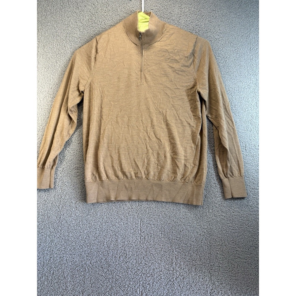 Brooks Brothers  Men's Brown Long Sleeve 1/4 Zip Shirt Size XL